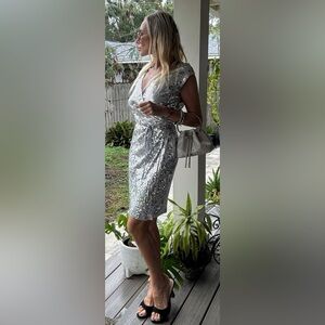Silver Sequin Michael Kors Dress (XS)